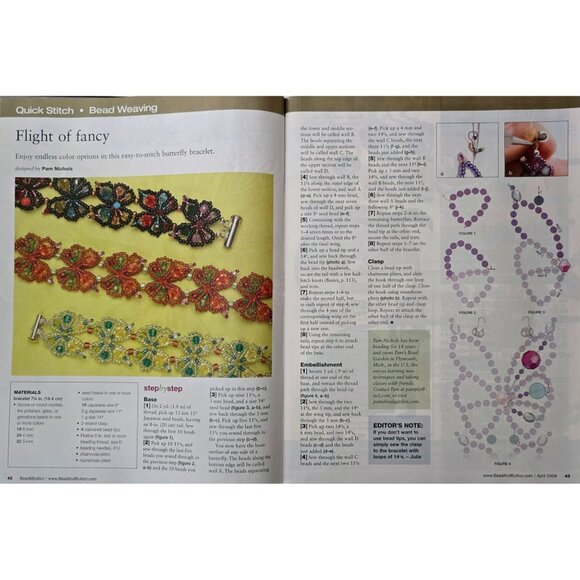 Bead And Button Magazine April 2008 Herringbone Blossoms - Picture 7 of 14